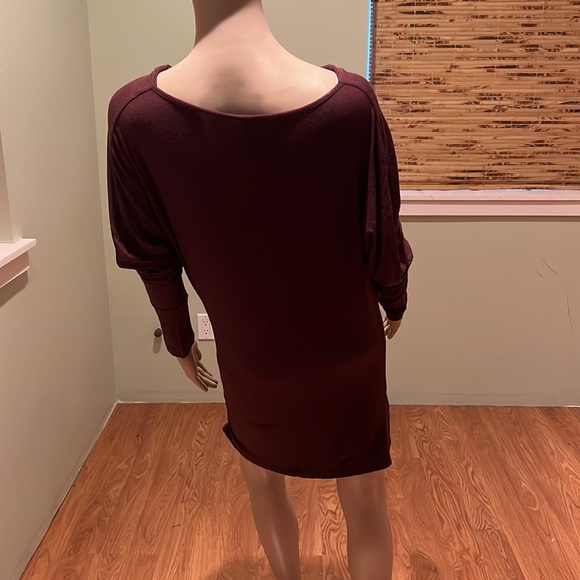 Guess By Marciano Brown Tunic Could Be Short Dress Ruching On Left Side Size L - Picture 3 of 8